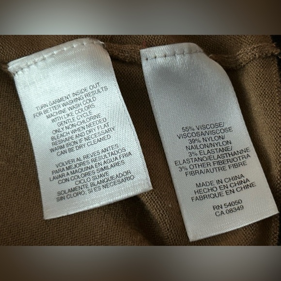 Anne Klein button down women’s XL Cardigan sweater brown contrast trim - Picture 12 of 15